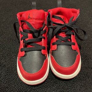 Jordan Kids Red and Black Sneakers